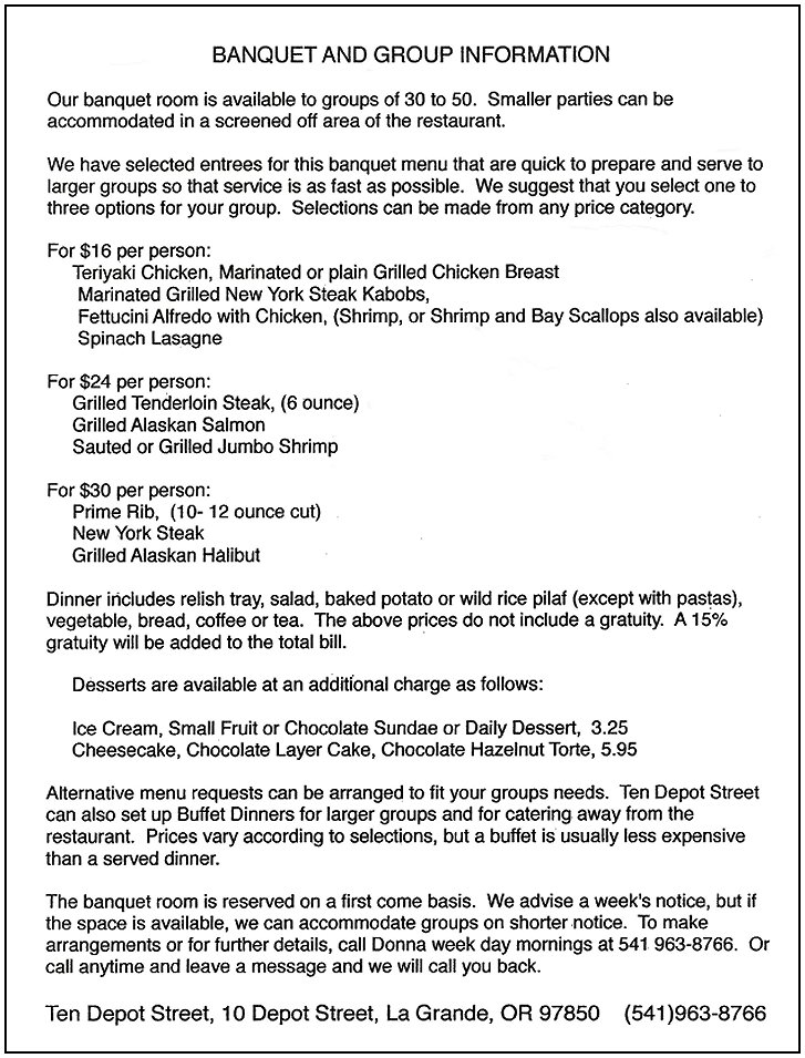 BANQUET & GROUP INFORMATION