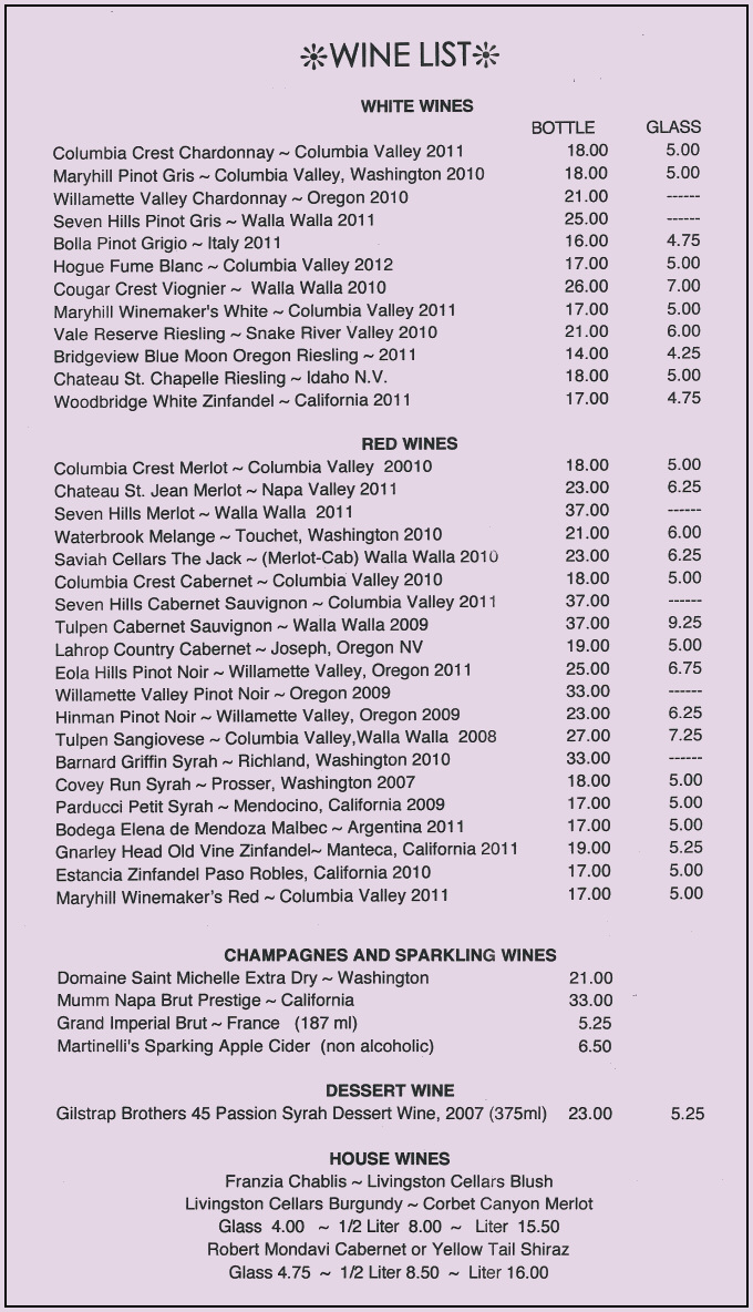 WINE LIST